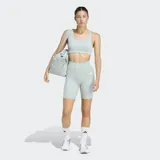 Calza corta deportiva Adidas de tiro alto, con ajuste ceñido y bolsillo lateral en el muslo. Confeccionada con tecnología AEROREADY de absorción de humedad.