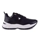 Championes deportivos Via Marte Athena, color negro con detalles en blanco.