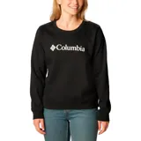 Buzo de cuello redondo Columbia, color negro, con logo de la marca estampado en blanco en el pecho y puños elásticos.