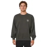 Buzo negro de cuello redondo con pequeño logo estampado en el pecho y diseño de manga larga, confeccionado por Katin.