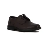 Zapato acordonado de vestir para hombre, marca Giantti, modelo Velo, color marrón oscuro con suela negra.