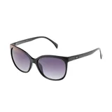 Lentes de sol MDQ modelo Legian, color negro con lentes degradados de gris a transparente.