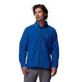 Campera polar de microfibra con cierre frontal completo, cuello alto, bolsillos laterales con cierre y un bolsillo vertical en el pecho con cierre y logo de la marca bordado.