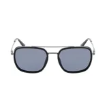 Lentes de sol INVU unisex, con montura cuadrada negra y lentes grises polarizadas.