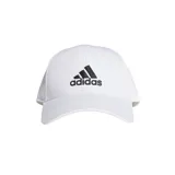 Gorra de béisbol Adidas color blanco con logo bordado en negro en el frente.
