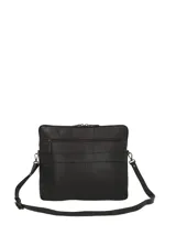 Maletín porta laptop de cuero natural color marrón, con compartimento principal con cierre, bolsillo frontal con cierre y solapa, y detalles metálicos envejecidos.