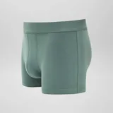 Pack de tres boxers lisos en tonos verde, gris y gris jaspeado, con cintura elástica.
