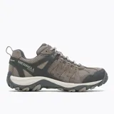 Championes de trekking Merrell modelo Accentor 3 WP, color marrón con detalles en gris oscuro. Diseño impermeable con parte superior de ante y malla, puntera protectora de goma y suela de alta tracción.
