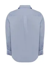 Camisa de manga larga RKF confeccionada en popelina de algodón, con cuello italiano, cierre frontal de botones y bolsillo en el pecho con logo bordado.