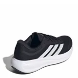 Championes Adidas Response Runner 2, color negro con las tres tiras características en blanco en los laterales y entresuela blanca amortiguada.
