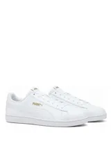Championes deportivos Puma Up para hombre, de color blanco con la característica franja lateral en negro y el logo de la marca en el lateral y la lengüeta.