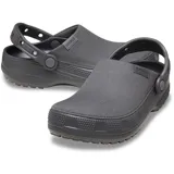 Zuecos Crocs modelo Classic Crafted Clog, de color beige, con parte superior de lona textil y suela de goma Croslite. Incluye correa de talón pivotante y detalles de la marca en el lateral.