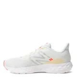 Championes New Balance Running Course 411 V3, color blanco con detalles en naranja y plateado, ideales para running.
