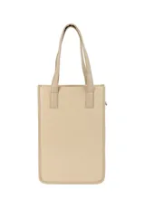 Bolso tipo tote de diseño estructurado y formato vertical, confeccionado en cuero sintético con textura grabada tipo cocodrilo. Cuenta con doble asa de hombro y cierre lateral.