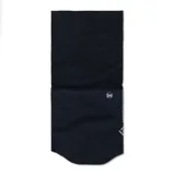 Cuello multifuncional Buff Windproof negro con logo de la marca en blanco.