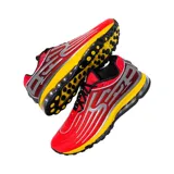 Championes Nike Air Max de la colaboración con Supreme, modelo Air Ecstasy en color rojo, con entresuela amarilla y detalles reflectivos plateados.