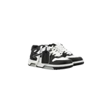 Championes Off-White modelo Out Of Office Round Toe Lace-Up, de diseño urbano en color negro y blanco, con detalles de flecha lateral característica y etiqueta zip-tie.