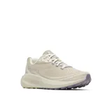 Championes de running Merrell Morphlite, modelo versátil para asfalto y montaña, color beige con suela en tonos claros y morados.