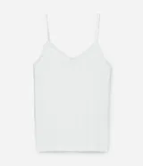 Musculosa color piel con breteles finos, escote en V con encaje y sin costuras.