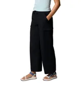 Pantalon cargo Columbia color negro de corte ancho y relajado, con cintura elastizada ajustable mediante cordón y bolsillos cargo laterales con cierre a presión.