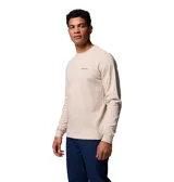 Remera de manga larga Columbia, color beige, con cuello redondo y logo de la marca estampado en el pecho.