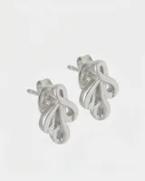 Caravanas de plata 925 con diseño de nudo entrelazado, de tamaño pequeño y estilo minimalista.