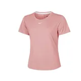 Remera deportiva Nike Dri-FIT One color rosa con logo blanco en el pecho.