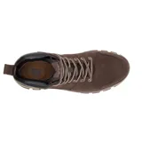 Bota Caterpillar Meridian WP color café, impermeable, con capellada de cuero tipo nubuck, forro interno de nylon respirable y tecnología probiótica CLEANSPORT NXT para control de olor. Cuenta con mediasuela DuoFuse y suela de goma City Grip.