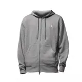 Campera gris con capucha y cierre completo, con logo de Jordan bordado en el pecho.