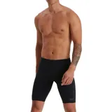 Calza de natación negra marca Speedo, modelo Eco Endurance Jammer, con logo en la pierna izquierda.