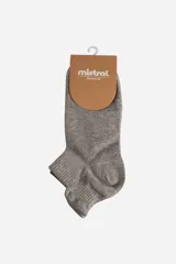Soquete liso de algodón con spándex, de corte bajo y diseño minimalista.
