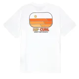 Remera blanca de manga corta Rip Curl, con pequeño logo estampado en el pecho y diseño clásico.