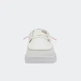 Zapatos tipo mocasín Hey Dude modelo Wendy Rise, de color blanco, con plataforma de espuma EVA y detalles de costuras bohemias.