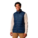 Chaleco acolchado de hombre con tecnología térmica reflectante, resistente al agua y con aislamiento sintético. Presenta cierre frontal completo, cuello alto con protector de barbilla y bolsillos laterales con cierre.