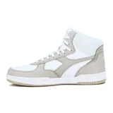 Championes de media caña Diadora T3 Raptor Mid, color blanco con detalles en gris.