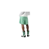 Short de baño Eme Studios, modelo Gary Striped, con diseño bicolor en color blanco en la parte superior y verde con rayas verticales blancas en la parte inferior. Cuenta con parche bordado de la marca en la pierna.