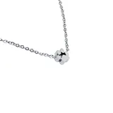 Collar de acero plateado con dije en forma de huella animal.