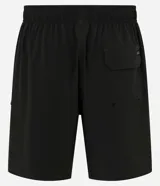 Bermuda Blue Steel de corte clásico, confeccionada en tejido ripstop de poliamida con elastano, en color verde militar. Cuenta con cintura elástica con cordón de ajuste interno, bolsillos laterales y un bolsillo con cierre en el lateral del muslo.