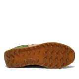 Championes Saucony Jazz 81, color verde con detalles en marrón, naranja y dorado.