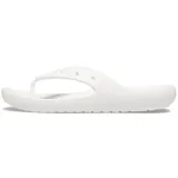 Ojotas Crocs modelo Classic Flip, color blanco, con tira de dedo y plantilla de espuma Croslite.
