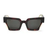 Lentes de sol Mr Boho modelo Frelard col ZG26-11 Society, con montura cuadrada de carey marrón, frente superior negro y detalles en beige.