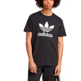 Remera Adidas Adicolor Classics Trefoil, color negro con el logotipo del Trifolio y la marca impresos en el centro del pecho en color blanco.