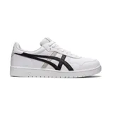 Championes Asics Japan S de cuero blanco con detalles en negro y gris.