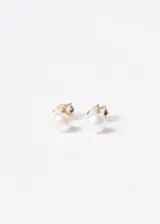 Aros abridores de plata 925 con baño de oro de 18k y perlas de río naturales de 6 milímetros de diámetro.