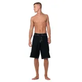 Short de baño Billabong modelo Spec Pulse Og, color negro con costuras visibles en color blanco y cordón de ajuste en la cintura.
