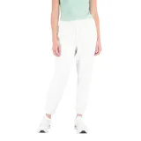 Pantalón de jogging blanco de felpa francesa, corte holgado, cintura alta con elástico y bolsillos laterales.