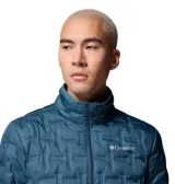 Campera puffer Columbia con tecnología HeatSeal y forro termorreflectante Omni-Heat. Presenta cierre frontal completo, cuello alto con protección de barbilla, bolsillos laterales con cremallera y diseño de celdas térmicas sin costuras.