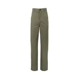 Pantalon de gabardina en color verde oliva, con corte relajado, cierre de cremallera y boton, bolsillos laterales, bolsillos traseros y bolsillo utilitario en el muslo.