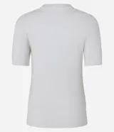 Blusa básica de punto Cortelle, color verde oscuro, con cuello redondo y manga corta.