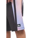 Boardshort Quiksilver Highline de 22 pulgadas de largo, color negro con cintura fija, cordón de ajuste y paneles laterales con estampado de puntos en tonos degradados.